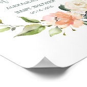 Baby shower met flesjes en bladeren poster (Hoek)