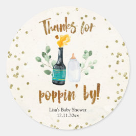 Baby shower met flessen ronde sticker