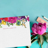 Baby shower met fluitende bloemen bedankkaart