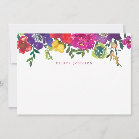 Baby shower met fluitende bloemen bedankkaart (Voorkant)