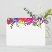 Baby shower met fluitende bloemen bedankkaart (Staand voorkant)