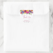 Baby shower met fluitende bloemen vierkante sticker (Tas)