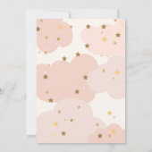 Baby shower met 'Fly by'-winkelroze gouden meiden Kaart (Achterkant)