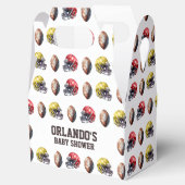 Baby shower met football als thema bedankdoosjes (Geopend)