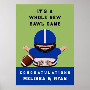 Baby shower met Football Poster
