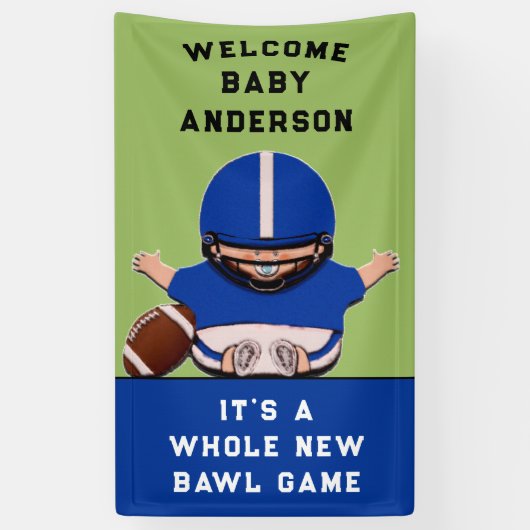 Baby shower met Football Spandoek (Verticaal)