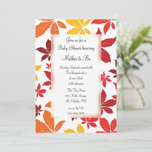 Baby shower met gekleurde kleppen kaart (Staand voorkant)