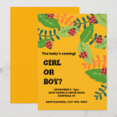 Baby shower met gele damestoornis kaart (Voorkant / Achterkant)