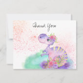 *~* Baby shower met gele draak Baby Girl Bedankkaart (Voorkant)