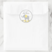 Baby shower met gele pokadot ronde sticker (Tas)
