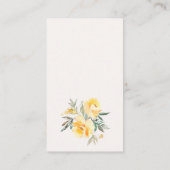 Baby shower met gele rozenfluitbundel informatiekaartje (Achterkant)