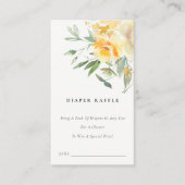 Baby shower met gele rozenfluitbundel informatiekaartje (Voorkant)