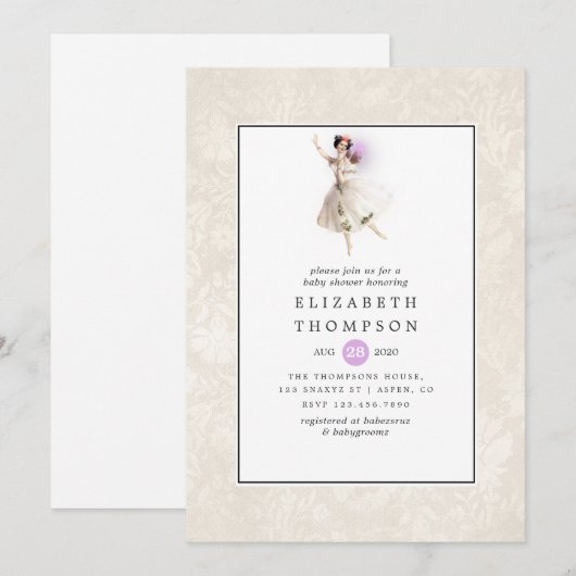 Baby shower met gloeiend vet kaart (Voorkant / Achterkant)