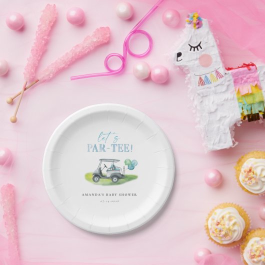 Baby shower met golfthema papieren bordje (Feest)