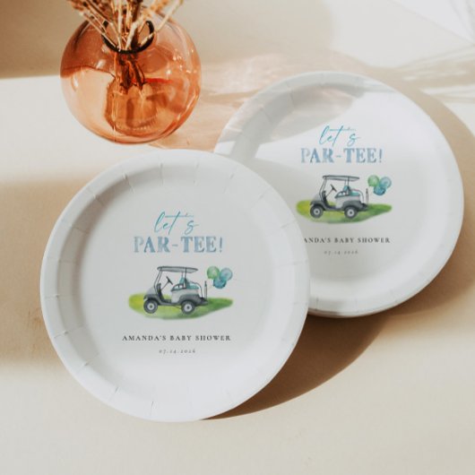 Baby shower met golfthema papieren bordje