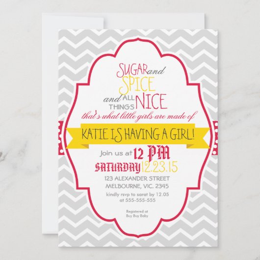 Baby shower met goudchevron, op maat gesneden kaart (Voorkant)