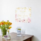 Baby shower met goudflorale waterverf folie afdrukken (Laag (Keuken))