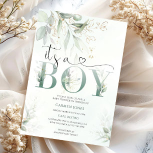 Baby Shower met Groene Decor Kaart