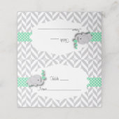 Baby shower met groene en grijze olifant | Dubbelz Plaatskaartje (Buitenkant ongevouwen)