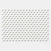 Baby shower met groene en witte olifanten inpakpapier vel (Voorkant)