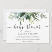 Baby Shower met groene Eucalyptusbladeren Kaart (Voorkant)