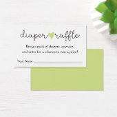Baby shower met groene hartenluier visitekaartje (Bureau)