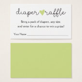 Baby shower met groene hartenluier visitekaartje (Voorkant /achterkant)