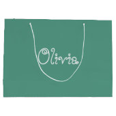 Baby shower met groene kleur Gift Bag Groot Cadeauzakje (Achterkant)