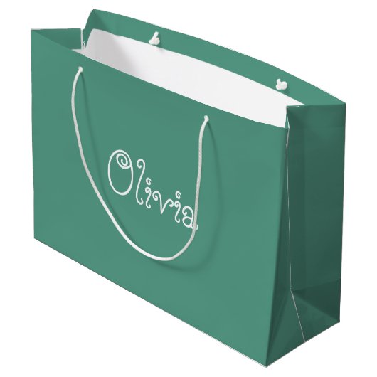 Baby shower met groene kleur Gift Bag Groot Cadeauzakje (Achterkant Gekanteld)