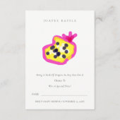 Baby shower met handgetekende passie voor luier- e informatiekaartje (Voorkant)