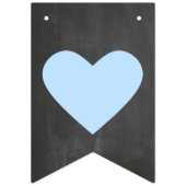 Baby shower met harten op schoolbord Kijk Vlaggetjes (Tweede vlag)