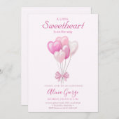 Baby shower met het thema Harten/Valentijn Kaart (Voorkant / Achterkant)