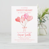 Baby shower met het thema Harten/Valentijn Kaart (Staand voorkant)