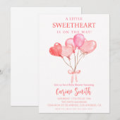 Baby shower met het thema Harten/Valentijn Kaart (Voorkant / Achterkant)