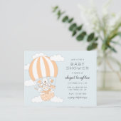 Baby shower met het thema heteluchtballon uitnodiging briefkaart (Staand voorkant)