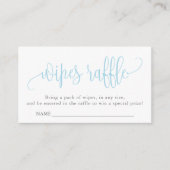 Baby shower met kalligrafie Wipt Raffle, Light Blu Informatiekaartje (Voorkant)