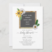 Baby shower met karton wilde bloemen kaart (Voorkant)