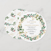 Baby shower met kerstavond kaart (Voorkant / Achterkant)