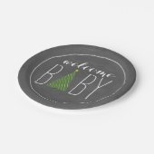 Baby shower met kerstbomen - Chalk geïnspireerd Papieren Bordje (Gekanteld)