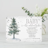 Baby shower met kerstbomen per post kaart (Staand voorkant)