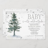 Baby shower met kerstbomen per post kaart (Voorkant / Achterkant)