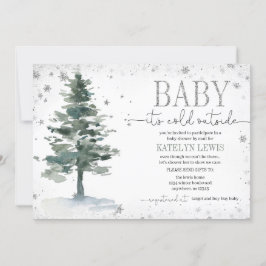 Baby shower met kerstbomen per post kaart