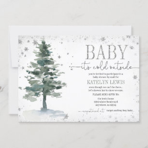 Baby shower met kerstbomen per post kaart