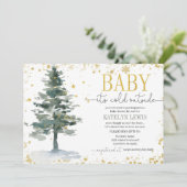 Baby shower met kerstbomen per post kaart (Staand voorkant)