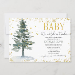 Baby shower met kerstbomen per post kaart