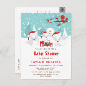 Baby shower met kerstbos briefkaart (Voorkant / Achterkant)