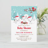 Baby shower met kerstbos kaart (Staand voorkant)