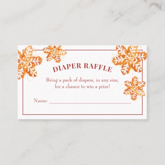 Baby shower met kerstkoekjes, luidere Raffle Ticke Visitekaartje (Voorkant)