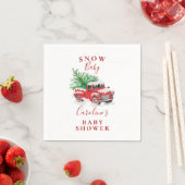 Baby shower met kerstmis Little Red Truck Napkins Servet (Insitu)