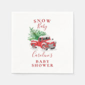 Baby shower met kerstmis Little Red Truck Napkins Servet (Voorkant)